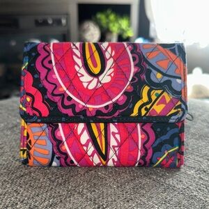 Vera Bradley Twilight Paisley Pattern Euro Folding Wallet Designer NWOT